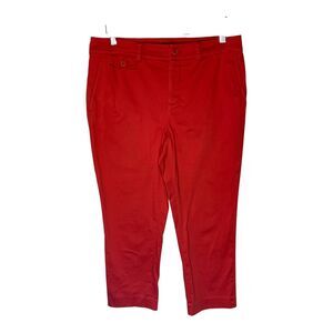 Lauren Ralph Lauren Ankle Pants SZ 10 Pink Red Capris Classic Casual Preppy